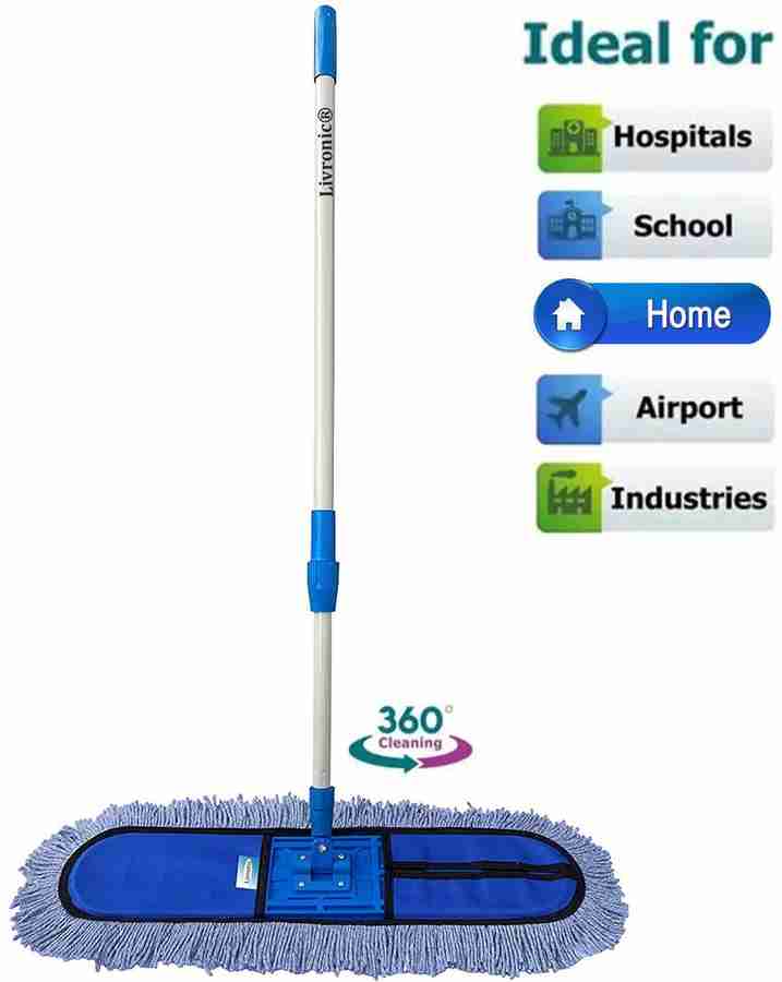 Livronic Floor Cleaning mop 15 Inch with 4 feet long handle with