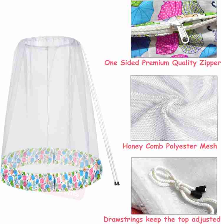 VParents Polyester Infants Washable Mosquito Net for Baby Cradle Jhula Saree Swing with Zip Opening at bottom Mosquito Net Price in India Buy VParents Polyester Infants Washable Mosquito Net for Baby