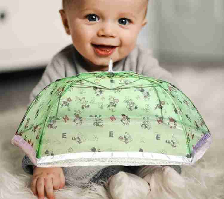 ZIMBLE Nylon Kids Washable green baby umbrella mosquito net for