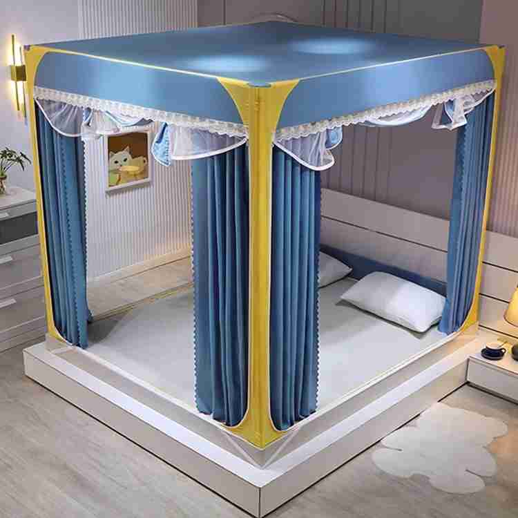 Zurie Polyester Adults Washable Square Bed Canopy Curtain 4 Side