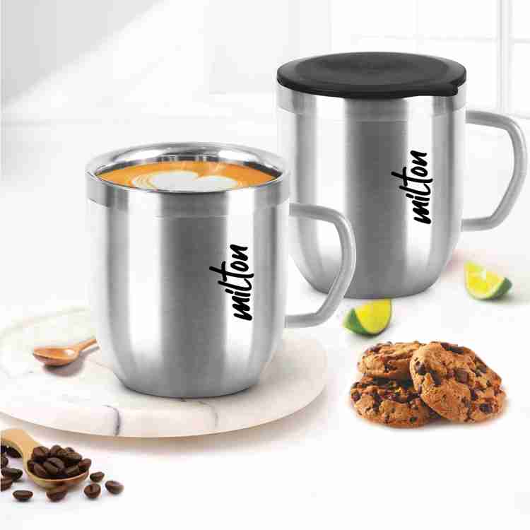 MILTON Embrace Gift Set Stainless Steel With Lid Pieces, 260 ml Each, Steel  Stainless Steel Coffee Mug Price in India - Buy MILTON Embrace Gift Set  Stainless Steel With Lid Pieces, 260
