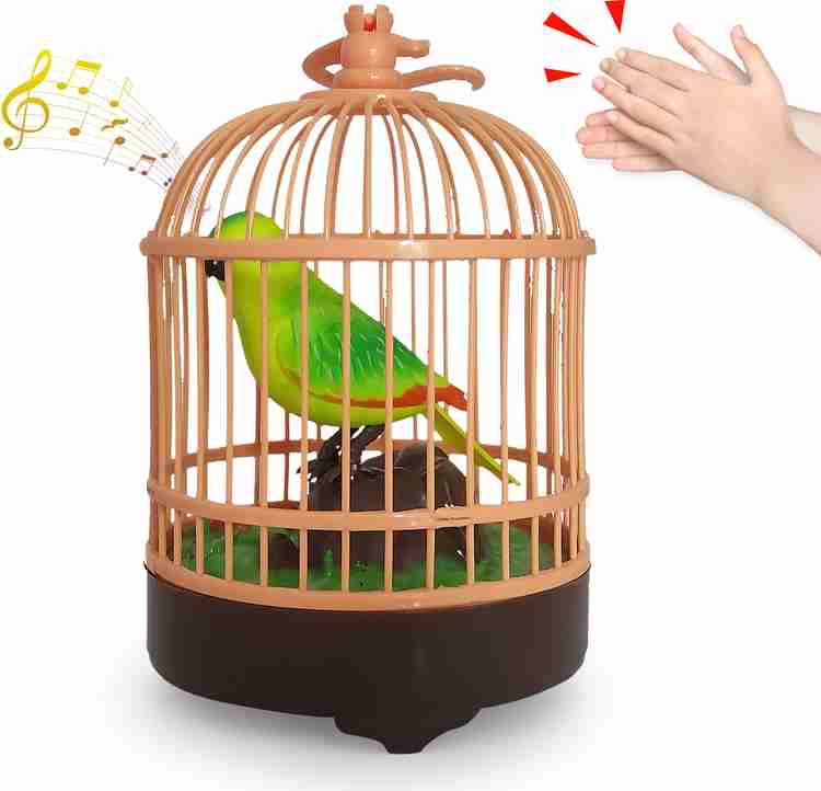 Toy parrot in cage that talks hot sale