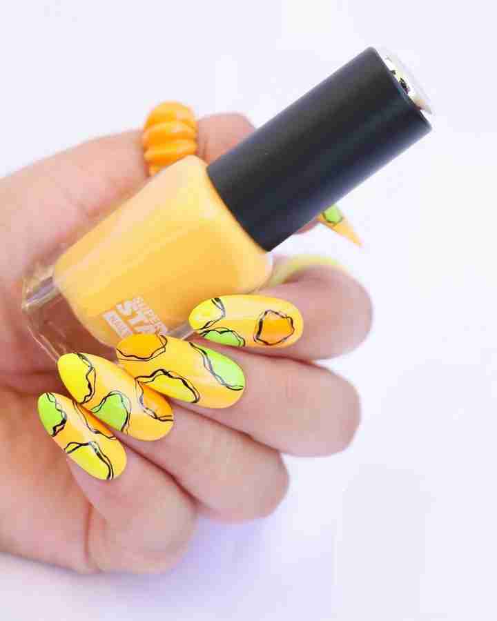 Matte yellow nail shop polish