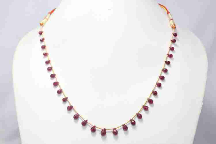 Single line ruby on sale necklace