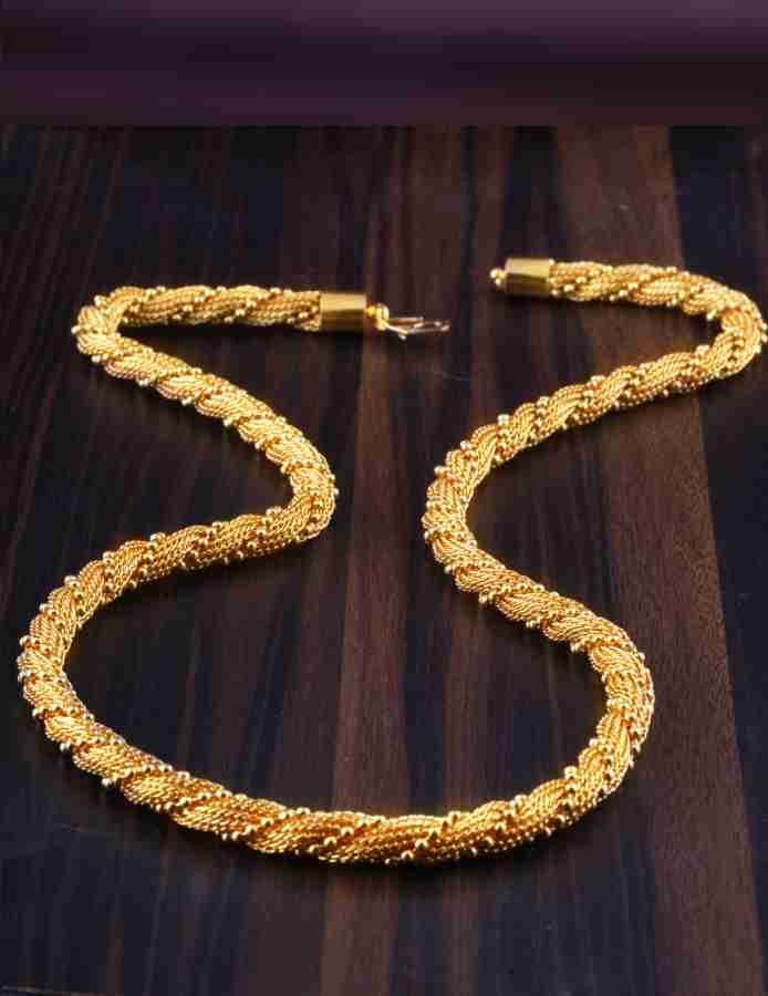 AMAAL chain for boys gold chain for men neck chain necklace heavy golden  stylish party Gold-plated Plated Metal, Brass, Copper, Alloy, Stainless  Steel Chain Price in India - Buy AMAAL chain for