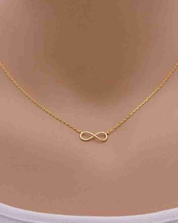 DESTINY JEWEL S Gold Plated Infinity Necklace with Card For Women