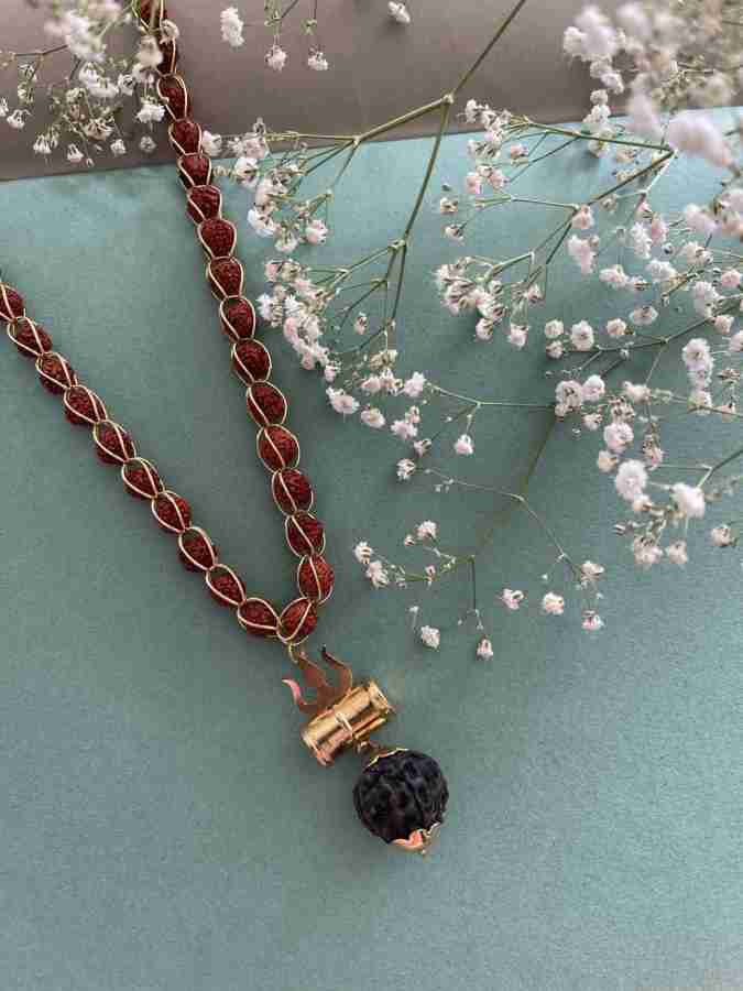 Rudraksha best sale necklace gold