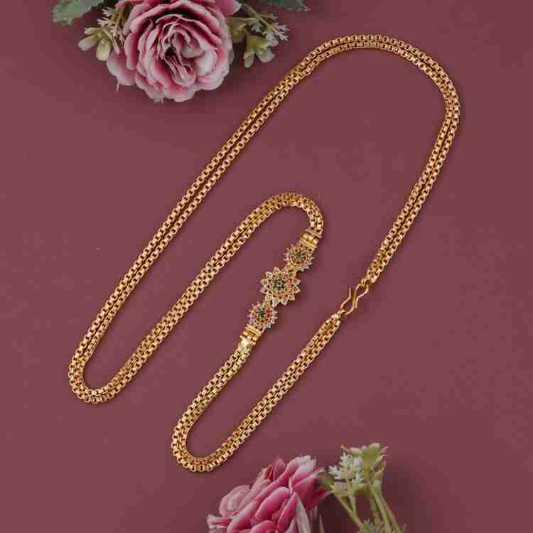 VRAJ FASHION JEWELLRY MOHINI MOP M.S. DOUBLE CHAIN PENDANT 24 inch FOR WOMEN GIRLS. MOPU CHAIN Cubic Zirconia Gold plated Plated Brass Chain Price in India Buy VRAJ FASHION JEWELLRY MOHINI MOP M.S