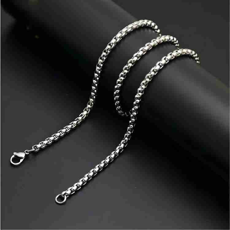 Minprice Minprice® Pure 4mm Thick Round Box Necklace Sterling