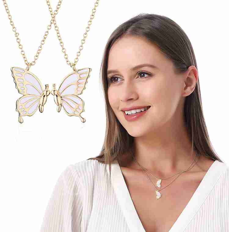 Butterfly hot sale friendship necklace