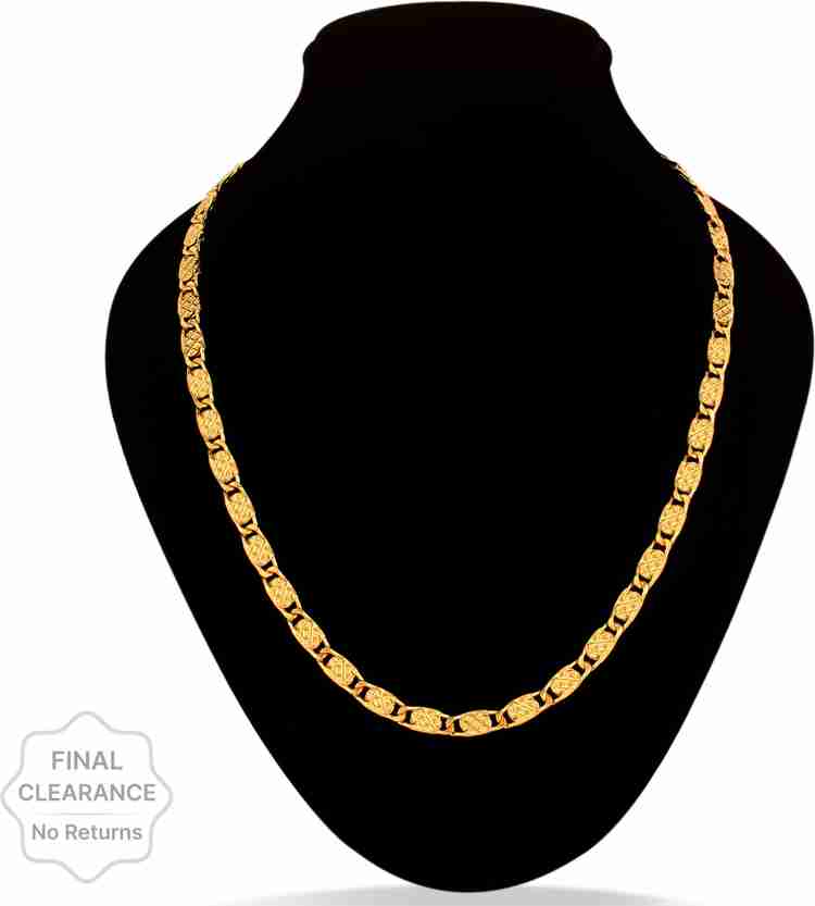 Fashion Frill Golden Gold Men Artificial Jewellery Necklace Chain