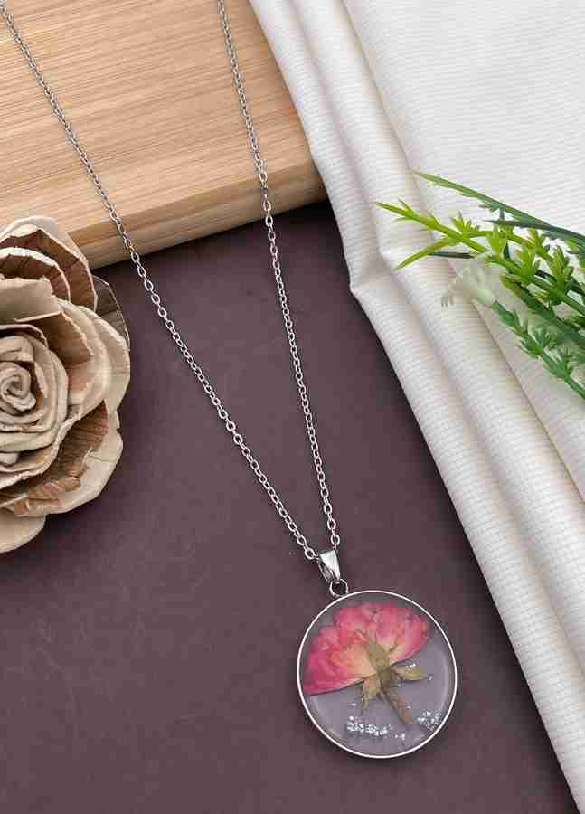 Shree Vallabh VEDANG DESIGNER REAL FLOWER RESIN TRANSPARENT PENDANT NECKLACE Silver Plated Stainless Steel Necklace Price in India Buy Shree Vallabh VEDANG DESIGNER REAL FLOWER RESIN TRANSPARENT PENDA...
