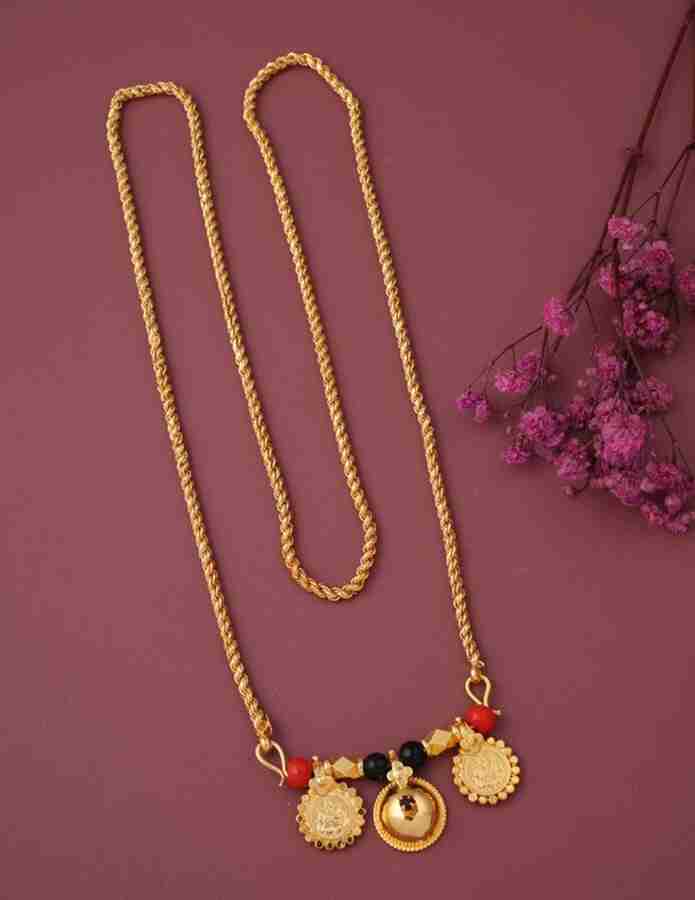 KAVY JEWELLRY 1 GRAM GOLD PLATED 30 IN LONG RASSI ROPE CHAIN VATI MANGALSUTRA FOR WOMEN. Brass Mangalsutra Price in India Buy KAVY JEWELLRY 1 GRAM GOLD PLATED 30 IN LONG RASSI ROPE