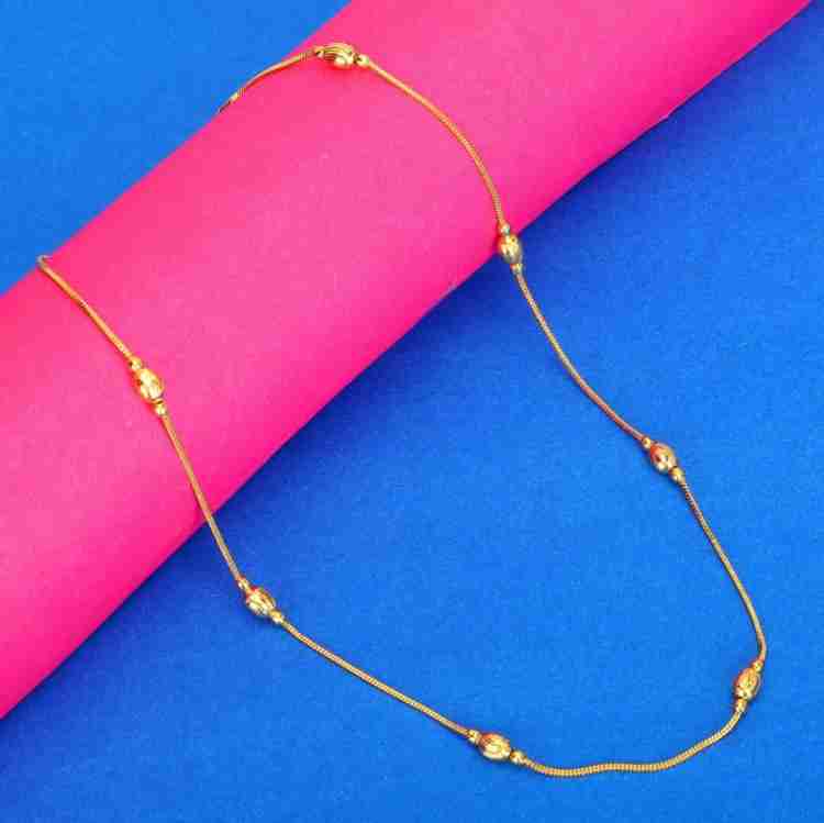 Evegfts 18K Gold Chain Necklace for Women Girls 1MM Box Chain