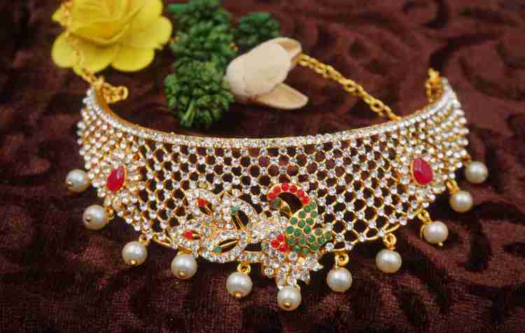 Diamond choker store necklace gold