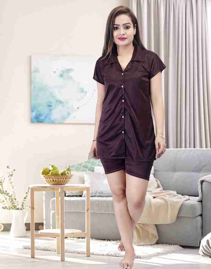 Satin night hot sale suit flipkart