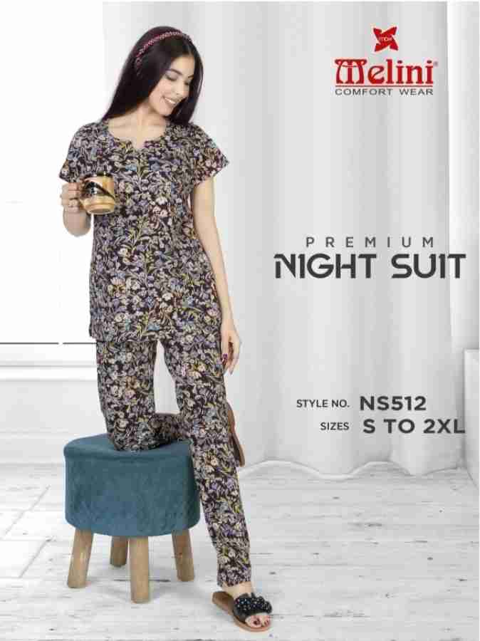 Melini Women Printed Multicolor Night Suit Set Price in India