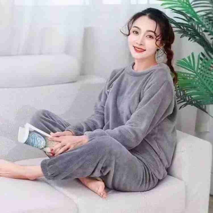 Lugo Women Solid Grey Night Suit Set Price in India - Buy Lugo Women Solid  Grey Night Suit Set at  Night Suit Set