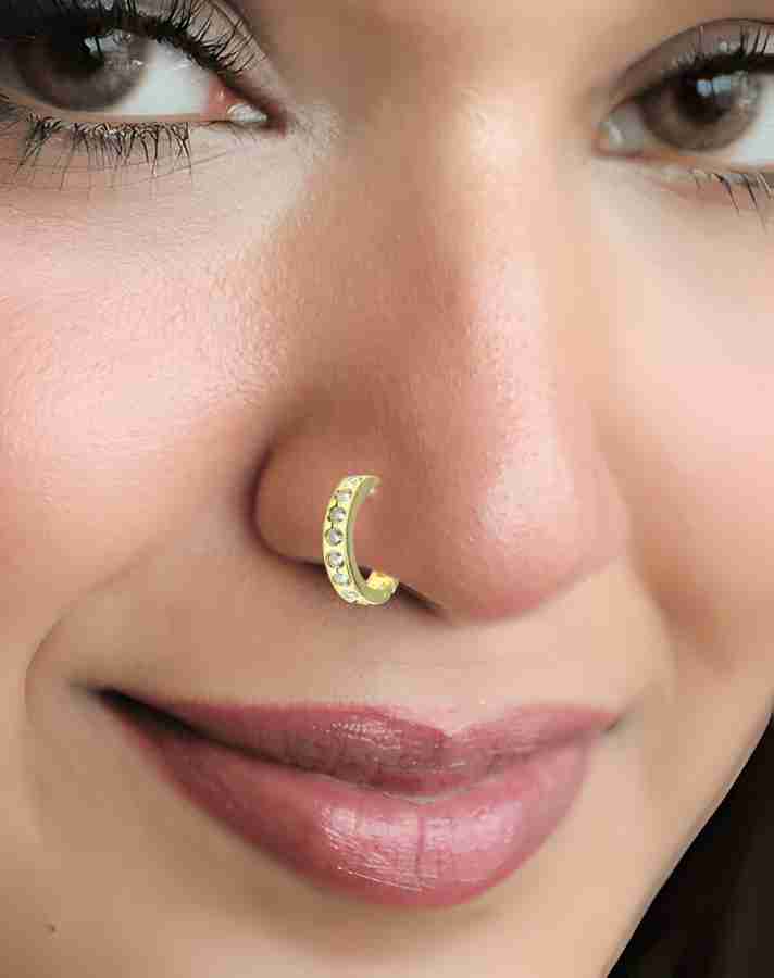 VAMA Crystal Gold plated Plated Metal Nose Ring Price in India Buy VAMA Crystal Gold plated Plated Metal Nose Ring Online at Best Prices in India Flipkart