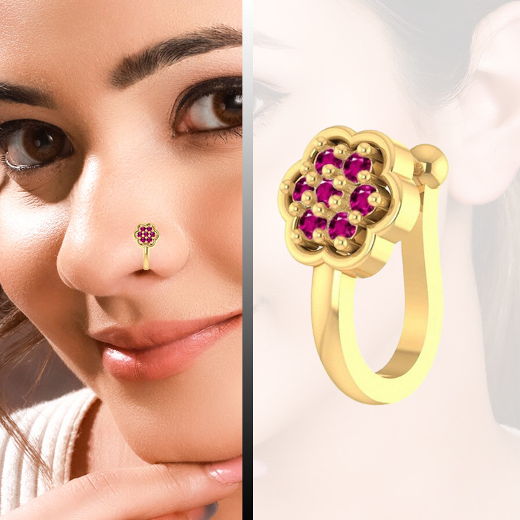 Nose Ring Large Fake Diamond Earrings Magnetic Nose Fake