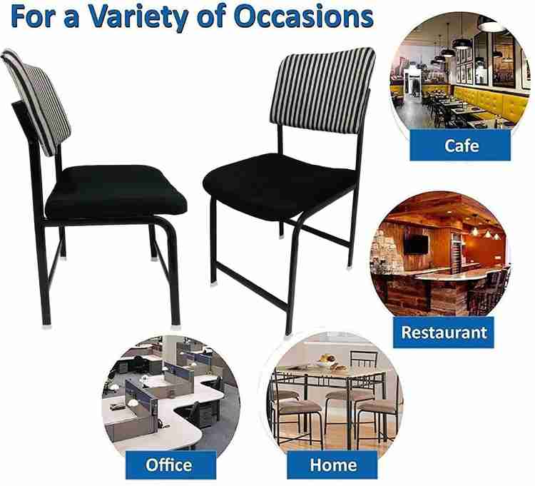 RATISON Exclusive Office Chair Visitor Study Chair Without arm Rest with Iron Frame and Fabric Cushioned seat Back Chair Without Wheels Holds up to 140 kg Fabric Office Visitor Chair Price in