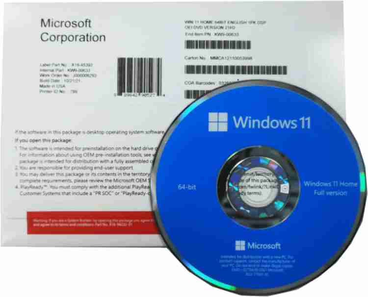 MICROSOFT Windows 10 Home (1 PC, Lifetime Validity) One-time Purchase  Retail License 64/32 bit - MICROSOFT 