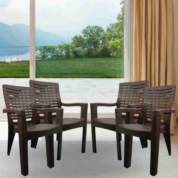 RAAVI Simba Plastic Arm Chair Sturdy Matte Finish Chair for Dining