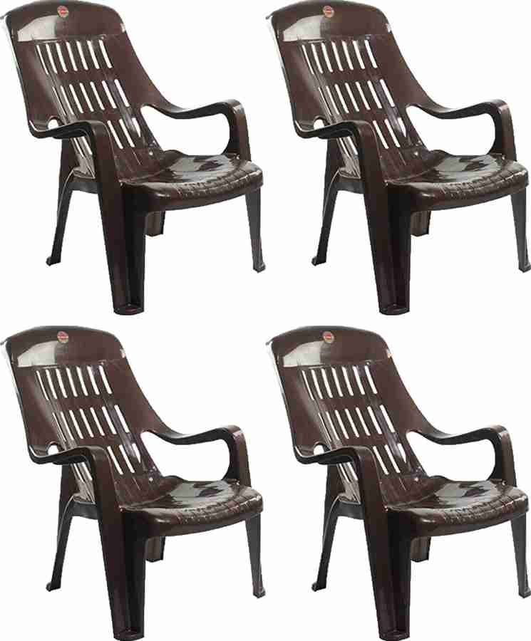 Cello Furniture Cello Comfort Relax Chair Set of 4 Pc Brown Plastic Outdoor Chair