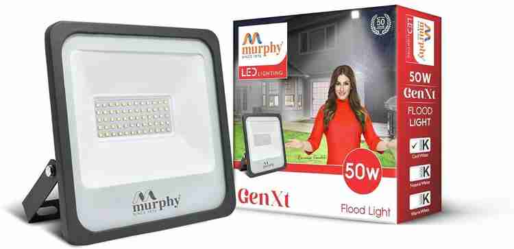 MURPHY Genxt LED 50W LED Flood Light IP65 Rated Pack of 1 Cool White BIS Approved Flood Light Outdoor Lamp Price in India Buy MURPHY Genxt LED 50W LED Flood Light