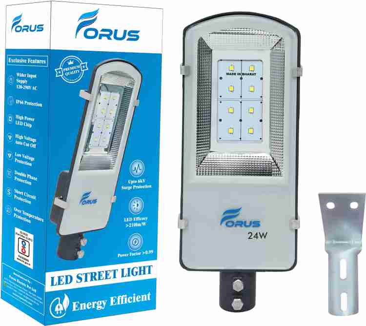 FORUS LED Street Light 24 Watt With Clamp Waterproof 10 Years Warranty Cool White Excellent Quality Street Light Street Light 24 Watt LED for Home Street Lights Outdoor Street Lamp LED Street