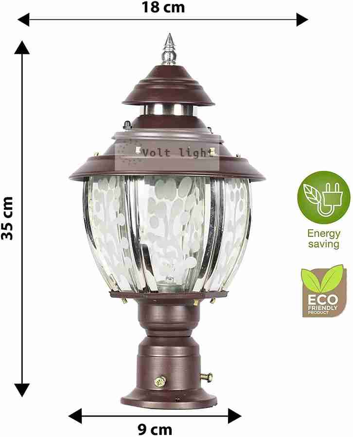 Volt Light Decorative Metal Curve Glass Gate Pole Light Fog Bright