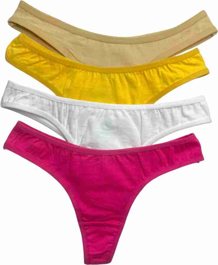Diving deep Women Thong Beige, White, Yellow, Red Panty - Buy Diving deep Women  Thong Beige, White, Yellow, Red Panty Online at Best Prices in India