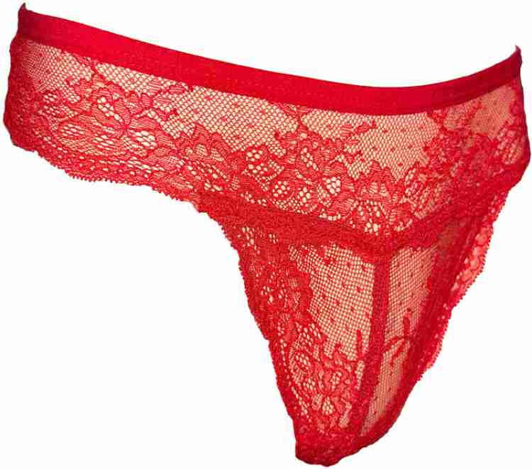 Womens Red 2pk Seamless Sparkly Ribbed Thongs