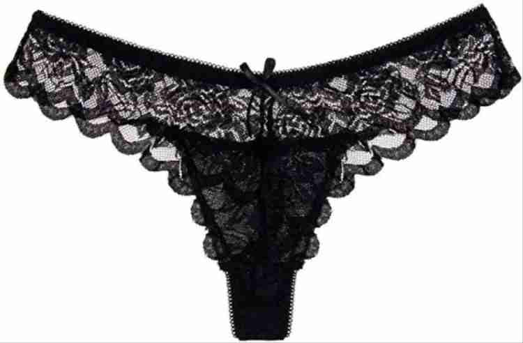 pashii Women Thong Black Panty - Buy pashii Women Thong Black Panty Online  at Best Prices in India