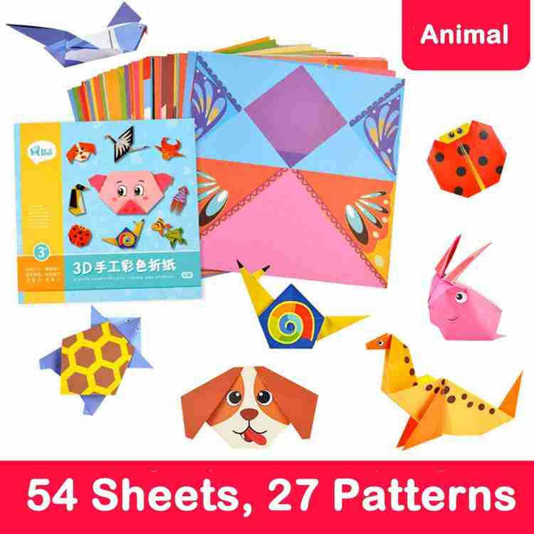 Pindia Multi Design 54 Sheets, Origami DIY Craft Paper For Arts And Crafts  5.5 X 5.5 Inches 70 gsm Origami Paper