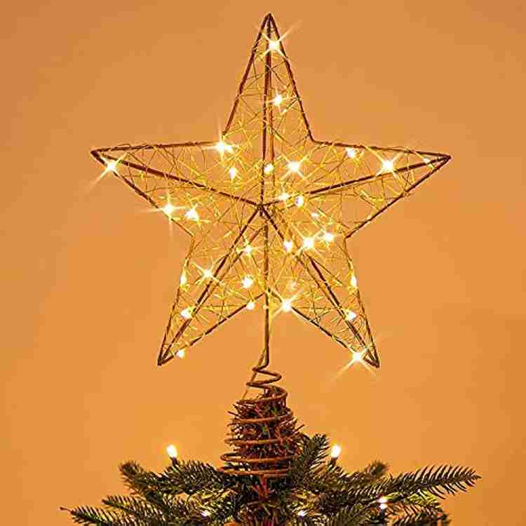 Rocinha Gold Christmas Tree Topper Star Lighted Tree Star Wire