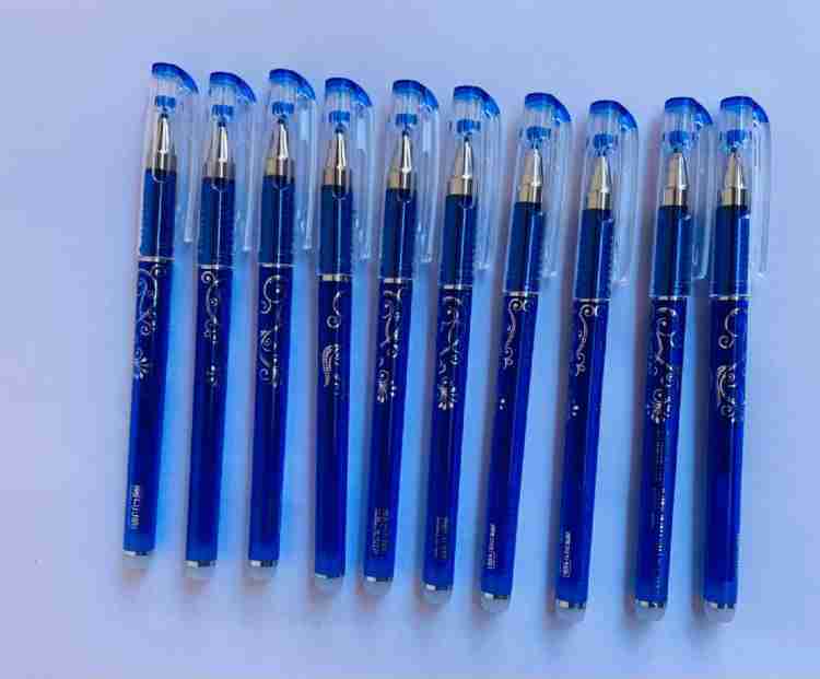 Blue Ink Erasable Gel Pen Set with attached Magic Wipe Eraser (0.35mm Nib  Size) Gel