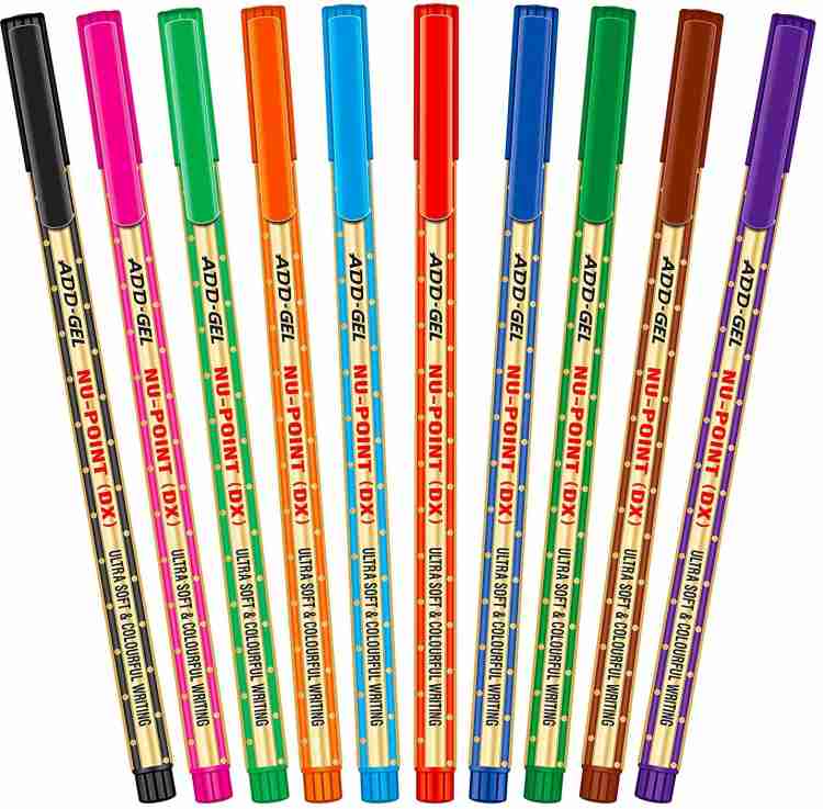 CS Trade Add Gel Nu Point DX Colourful Writing Pens 10 Shades