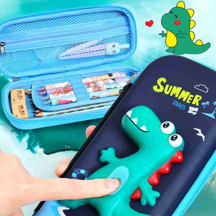 HASTHIP Soft Touch Pencil Case with Compartments, 3D Stereo  Cartoon Pencil Box Cartoon Art Plastic Pencil Boxes - Box