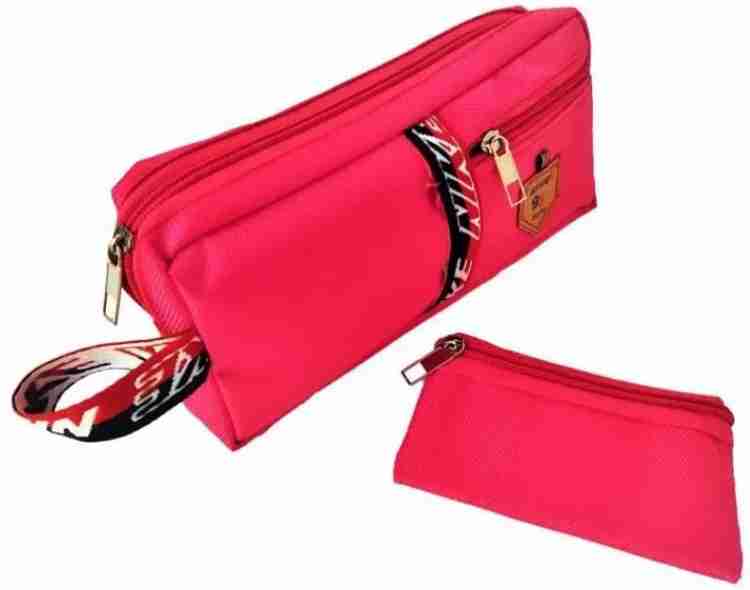 Flipkart HAPPY SHOPPING STORE High Quality Multi Pocket Combo Set of Big Small Pencil Pouch for Girls Boys School Polyester Pouch with Zipper for Office Pen Case Birthday Gift Art
