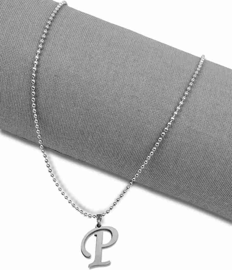 P cheap necklace silver
