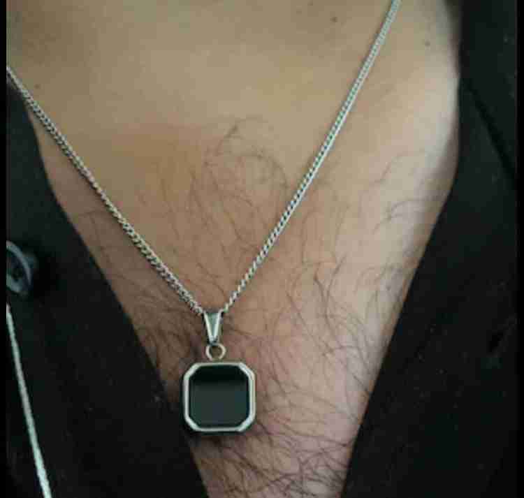 Mens black stone necklace online