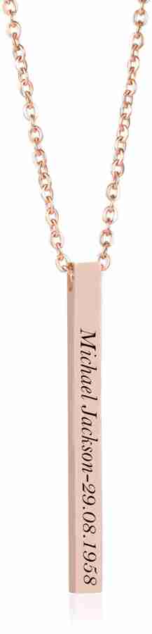Fine Artwork Fine Artwork Rose Gold MICHAEL JACKSON Name Engraved Brass Bar Pendant Copper Brass Pendant Price in India Buy Fine Artwork Fine Artwork Rose Gold MICHAEL JACKSON Name Engraved Brass