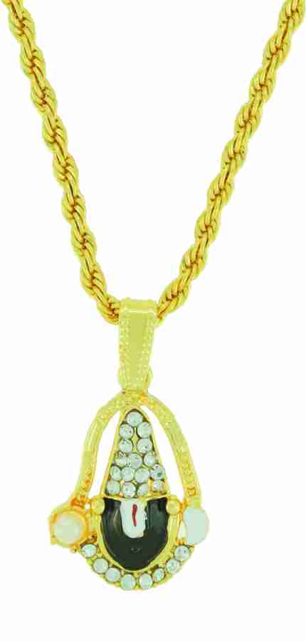 Devora Tirupati Balaji Pendant Locket With goldplated Chain for