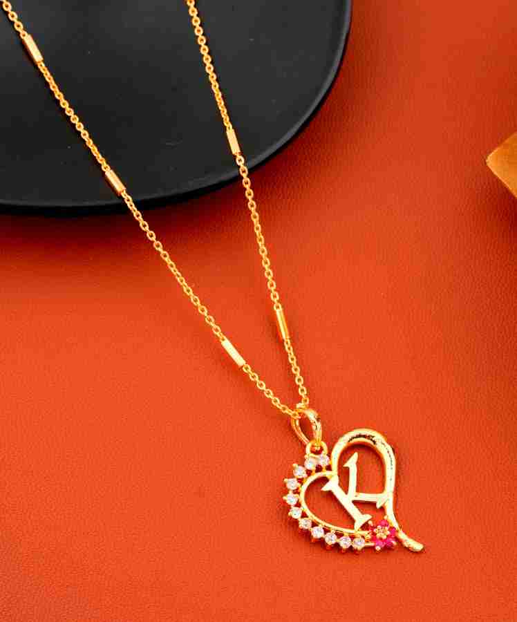 K letter gold shop locket
