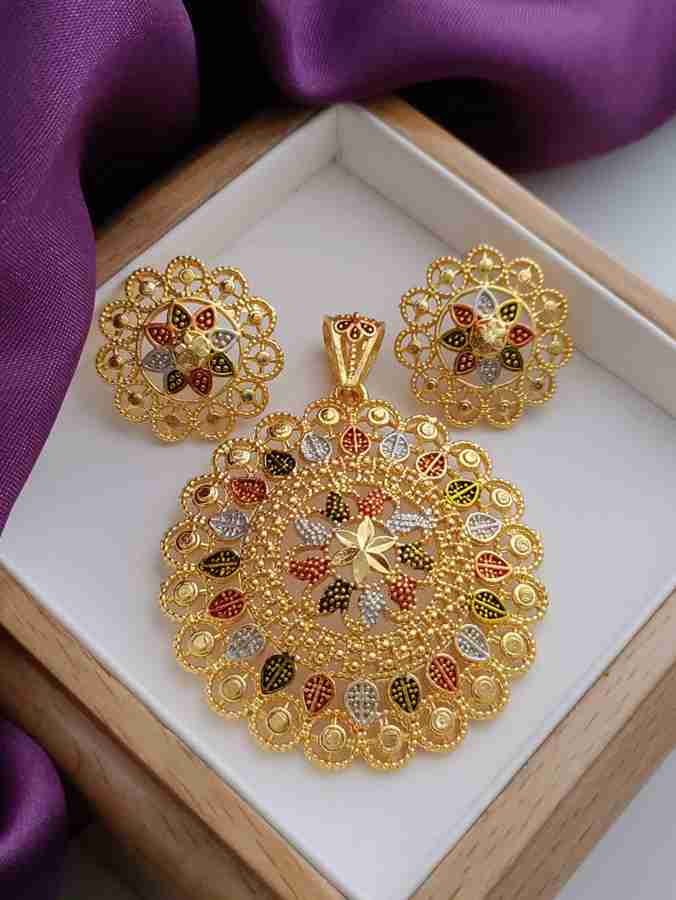Shree Fashions World Gold plated Brass Pendant Set Price in India Buy Shree Fashions World Gold plated Brass Pendant Set Online at Best Prices in India Flipkart
