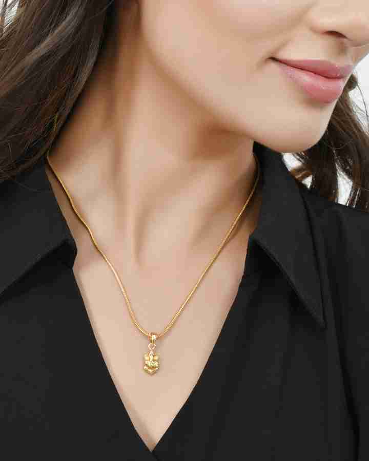 PYR Fashion Gold Plated Brass Pendant Ganesha Locket Ganpati Ganesh ji Maharaj Gold plated Alloy Pendant Set Price in India Buy PYR Fashion Gold Plated Brass Pendant Ganesha Locket Ganpati Ganesh ji