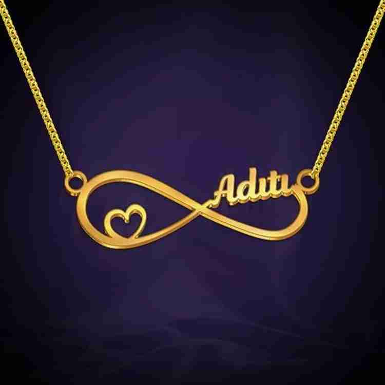 Idiotic World ADITI Infinity Name Gold plated Brass Pendant Price