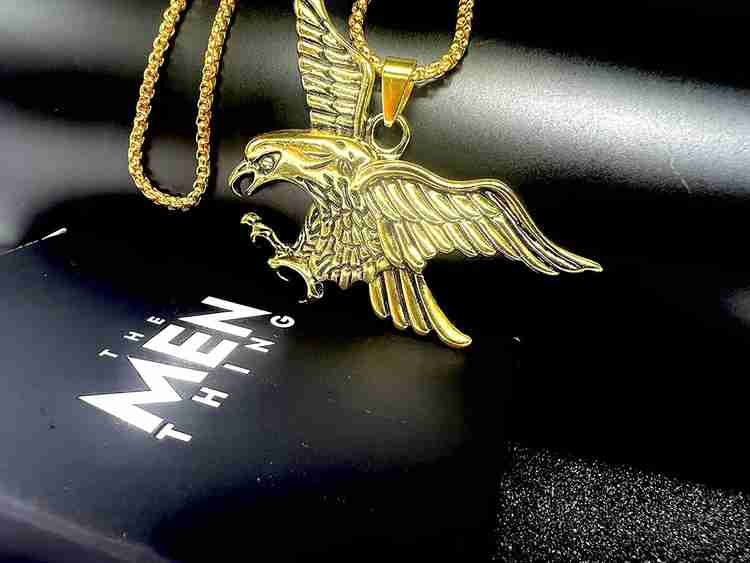 THE MEN THING Eagle Gold Pendant with 24inch Chain European Style