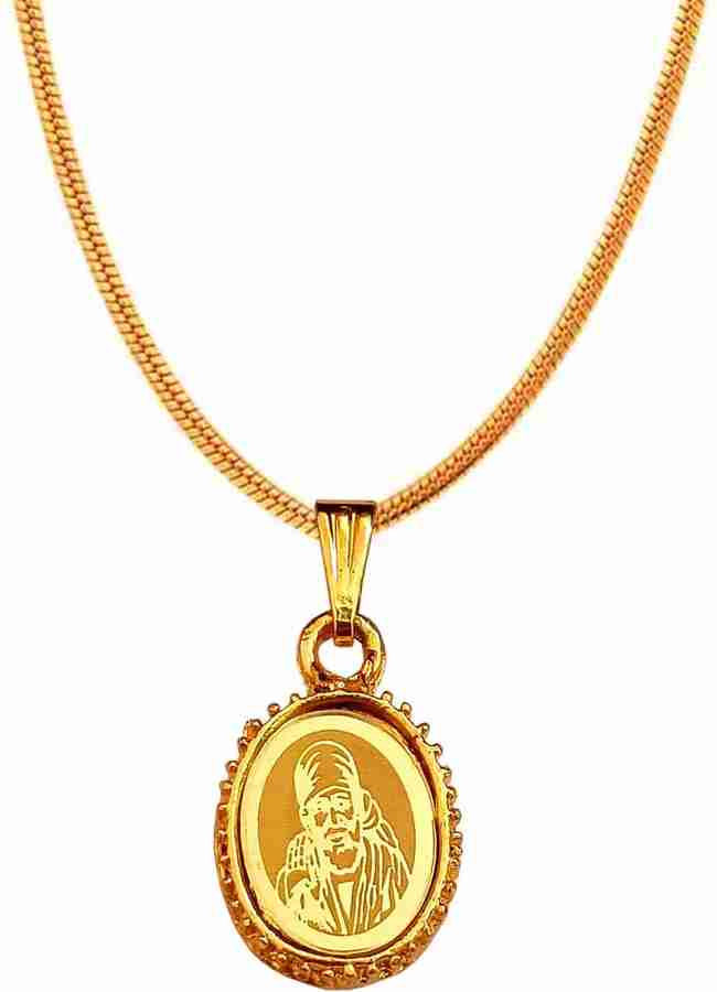Shiv Hari Shiv Hari Lord Shree Sai Baba Locket With Chain Gold